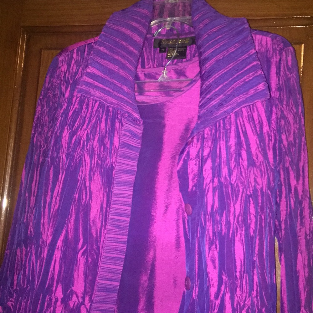 3 Piece Purple skirt set suit